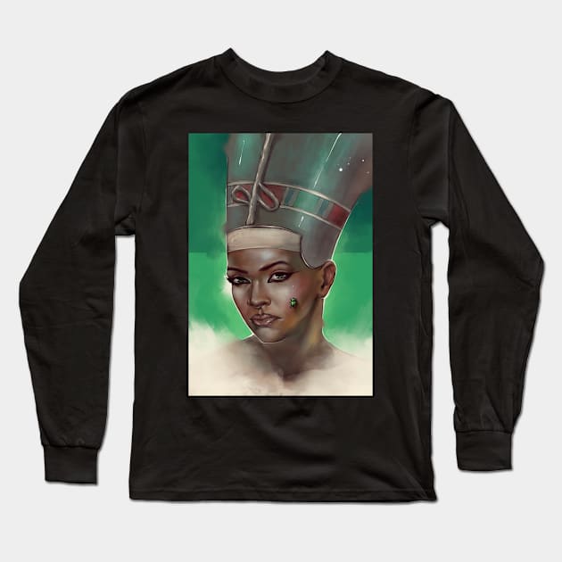 Nefertiti Long Sleeve T-Shirt by dracoimagem